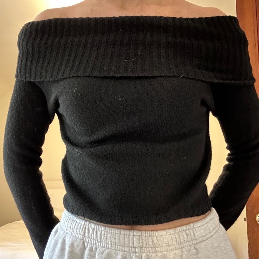 Urban Outfitters Black Off the Shoulder Sweater